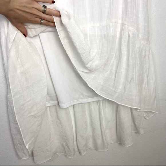 Alyx White High-Low Maxi Skirt XL Gauzy Boho Resort Gypsy Hippie Beachy Flowy - Picture 10 of 12